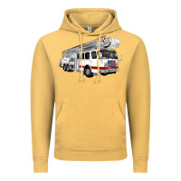 Vintage Mustard White Fire Truck Vintage Hoodie - Artiststas