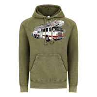 Vintage Olive White Fire Truck Vintage Hoodie - Artiststas