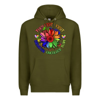 Army Green oncology team sunflower malia Premium Hoodie - BarkalooDesign