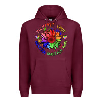Burgundy oncology team sunflower malia Premium Hoodie - BarkalooDesign