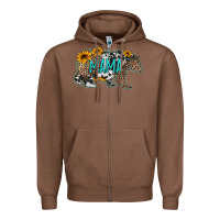 Chestnut mama bear sunflowers leopard cowhide mother's day Zipper Hoodie - Jasminsmagicworld