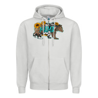 Dove Grey mama bear sunflowers leopard cowhide mother's day Zipper Hoodie - Jasminsmagicworld