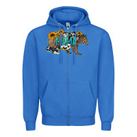 True Royal mama bear sunflowers leopard cowhide mother's day Zipper Hoodie - Jasminsmagicworld