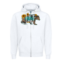 White mama bear sunflowers leopard cowhide mother's day Zipper Hoodie - Jasminsmagicworld