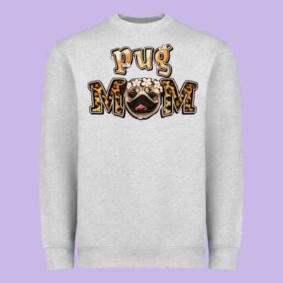 Pug Mom Heavyweight Sweatshirt Designed By Jasminsmagicworld
