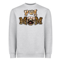 Heather Grey Pug Mom Heavyweight Sweatshirt - Jasminsmagicworld
