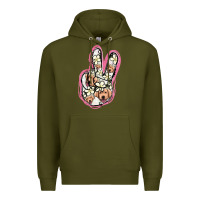 Army Green Jack Russel Peace Sign Premium Hoodie - Jasminsmagicworld