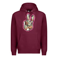 Burgundy Jack Russel Peace Sign Premium Hoodie - Jasminsmagicworld