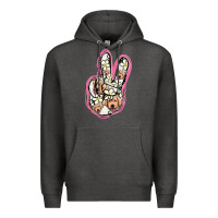 Charcoal Heather Jack Russel Peace Sign Premium Hoodie - Jasminsmagicworld