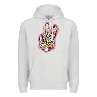 Dove Grey Jack Russel Peace Sign Premium Hoodie - Jasminsmagicworld