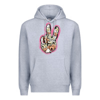 Heather Grey Jack Russel Peace Sign Premium Hoodie - Jasminsmagicworld