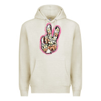 Oatmeal Heather Jack Russel Peace Sign Premium Hoodie - Jasminsmagicworld