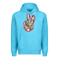 Ocean Blue Jack Russel Peace Sign Premium Hoodie - Jasminsmagicworld
