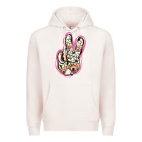 Pale Pink Jack Russel Peace Sign Premium Hoodie - Jasminsmagicworld