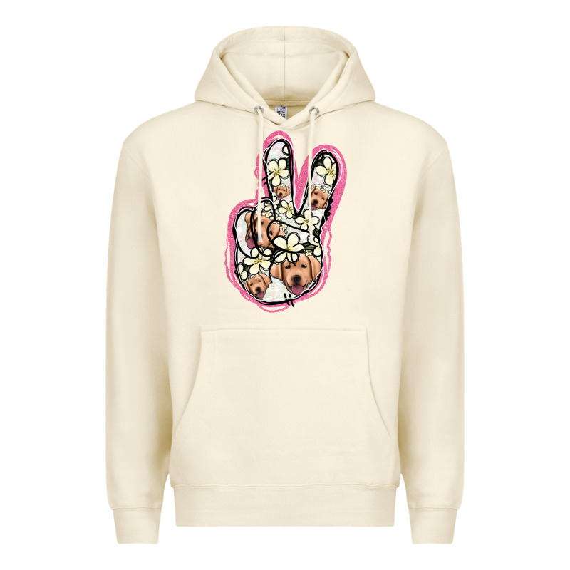 Jack Russel Peace Sign Premium Hoodie by Jasminsmagicworld | Teevron