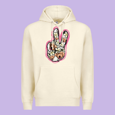 Jack Russel Peace Sign Premium Hoodie Designed By Jasminsmagicworld