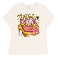 Bone birthday diva pink and gold glitter Ladies Tee - LillyAllenDesigns