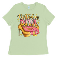 Matcha birthday diva pink and gold glitter Ladies Tee - LillyAllenDesigns