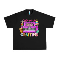 Black Just A Girl Who Loves Crafting Urban Heavy Tee - CowhideDigitalArt