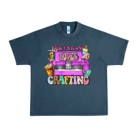 Midnight Navy Just A Girl Who Loves Crafting Urban Heavy Tee - CowhideDigitalArt