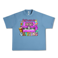 Pebble Blue Just A Girl Who Loves Crafting Urban Heavy Tee - CowhideDigitalArt