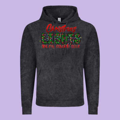 Festive Christmas Lights Text Art Vintage Hoodie Designed By Cowhidedigitalart