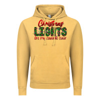 Vintage Mustard festive christmas lights text art Vintage Hoodie - CowhideDigitalArt