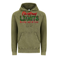 Vintage Olive festive christmas lights text art Vintage Hoodie - CowhideDigitalArt