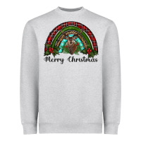 Heather Grey reindeer rainbow christmas Heavyweight Sweatshirt - RanaPortraitStore