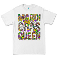 White Mardi Gras Queen Premium Tee - BundleAndBundleShop
