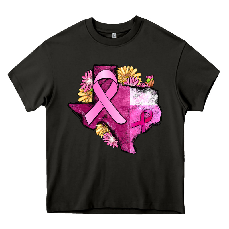 Texas Cancer Awareness Map Heavy Core Tee by FaDigitalArtStudio | Teevron