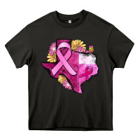 Asphalt Texas Cancer Awareness map Heavy Core Tee - FaDigitalArtStudio