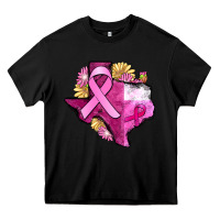 Black Texas Cancer Awareness map Heavy Core Tee - FaDigitalArtStudio