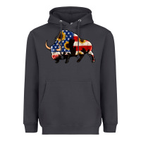 Smoke american flag bison Heavyweight Hoodie - Jasminsmagicworld