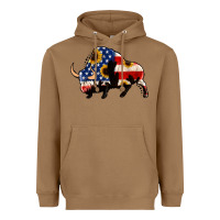 Toasted Coconut american flag bison Heavyweight Hoodie - Jasminsmagicworld