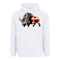 White american flag bison Heavyweight Hoodie - Jasminsmagicworld