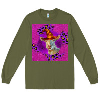 Army Green Halloween Saanen Goat Long Sleeve Tee - LillyAllenDesigns