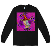 Black Halloween Saanen Goat Long Sleeve Tee - LillyAllenDesigns
