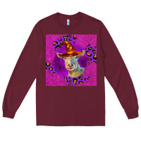 Burgundy Halloween Saanen Goat Long Sleeve Tee - LillyAllenDesigns