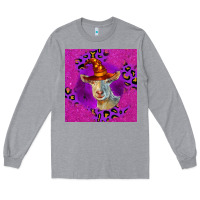 Heather Grey Halloween Saanen Goat Long Sleeve Tee - LillyAllenDesigns