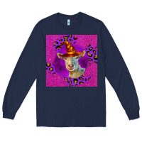 Navy Halloween Saanen Goat Long Sleeve Tee - LillyAllenDesigns