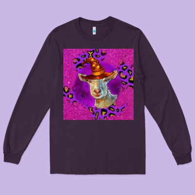 Halloween Saanen Goat Long Sleeve Tee Designed By Lillyallendesigns