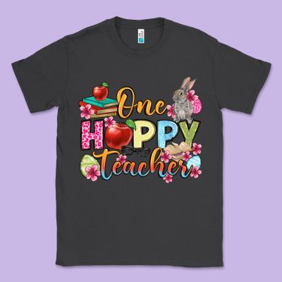 Easter Day One Hoppy Teacher Classic Tee Designed By Oliviacreatesart
