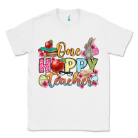 White Easter Day One hoppy Teacher Classic Tee - OliviaCreatesArt