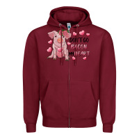 Burgundy Valentine's Day Don't Go Bacon My Heart Zipper Hoodie - RanaPortraitStore