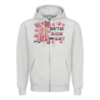 Dove Grey Valentine's Day Don't Go Bacon My Heart Zipper Hoodie - RanaPortraitStore