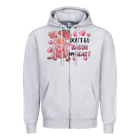 Heather Grey Valentine's Day Don't Go Bacon My Heart Zipper Hoodie - RanaPortraitStore