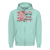 Seafoam Valentine's Day Don't Go Bacon My Heart Zipper Hoodie - RanaPortraitStore