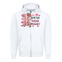 White Valentine's Day Don't Go Bacon My Heart Zipper Hoodie - RanaPortraitStore