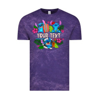 Cloud Purple Your Text Stich Vintage Tee - CowhideDigitalArt